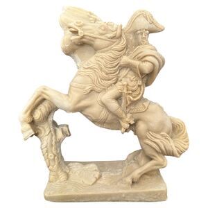 Napoleon on Horseback Resin Statue Figurine Crossing Alps 10” Military Decor
